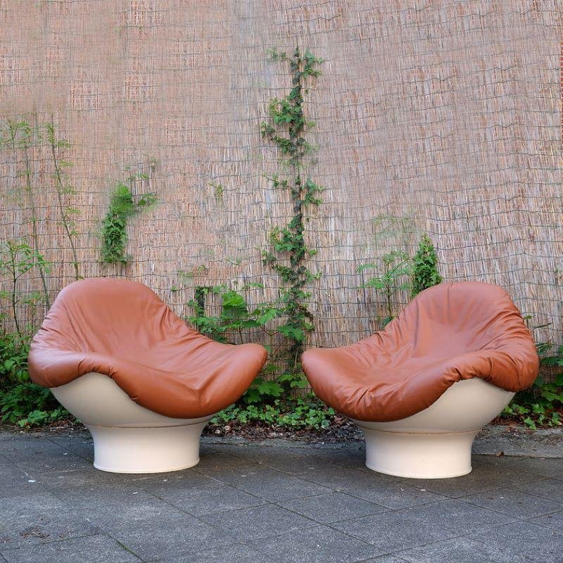 Rodica Lounge Chairs attributed to Mario Brunu for Comfort, Italy, 1970s