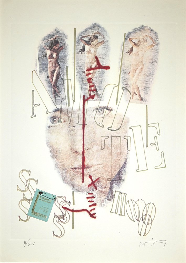 Rodolfo Vitone, La Lettera Selvaggia, Lithograph, 1993