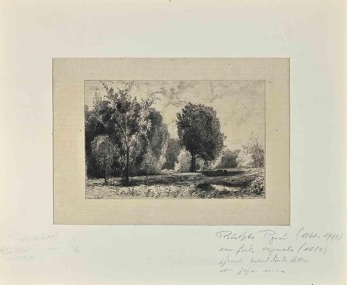 Rodolphe Piguet, Landscape, Original Etching, 1875-ZCI-1384927