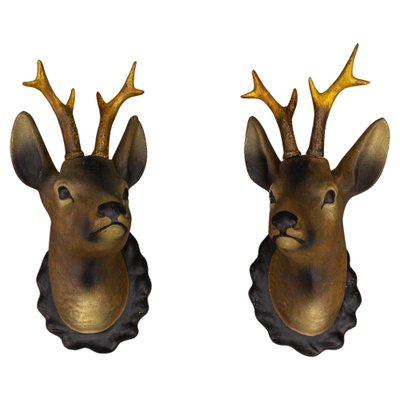 Roe Deer Made of Plaster, Germany, 1930s, Set of 2-KEG-1717717