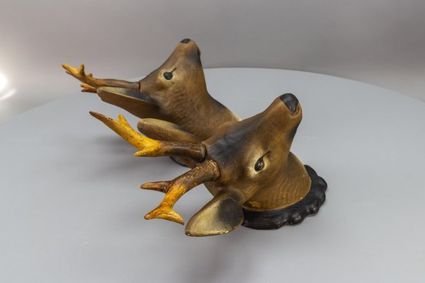 Roe Deer Made of Plaster, Germany, 1930s, Set of 2-KEG-1717717