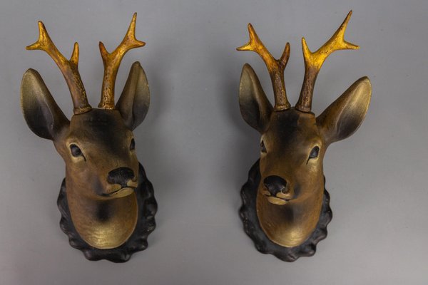 Roe Deer Made of Plaster, Germany, 1930s, Set of 2-KEG-1717717