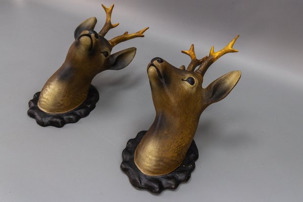 Roe Deer Made of Plaster, Germany, 1930s, Set of 2-KEG-1717717