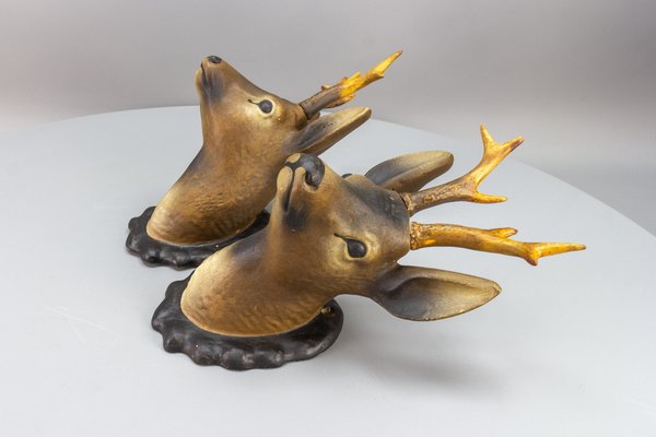 Roe Deer Made of Plaster, Germany, 1930s, Set of 2-KEG-1717717