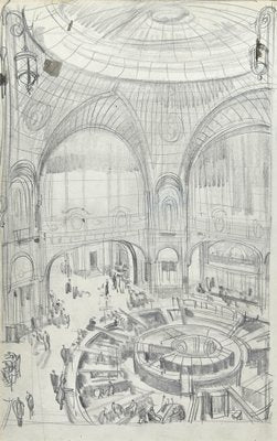 Roger Clamagirand, The Architectural Interior, Pencil, Early 20th-Century-ZCI-1264832