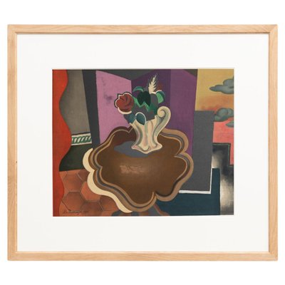 Roger De La Fresnaye La Table Louis-philippe Framed Lithograph, 1968-WM-1190576