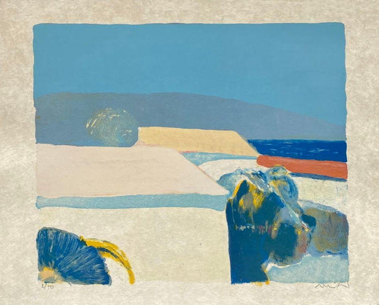 Roger Muhl, Les toits au soleil, 1985, Lithograph on Japan Paper