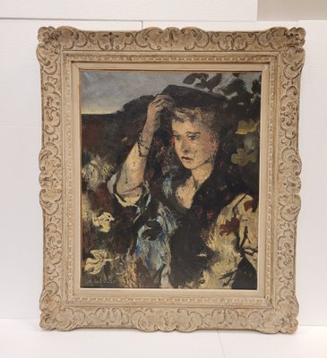 Roland Oudot, Female Portrait, 1930s, Oil on Canvas, Framed-NUC-2042894