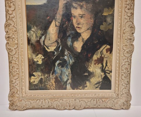 Roland Oudot, Female Portrait, 1930s, Oil on Canvas, Framed-NUC-2042894