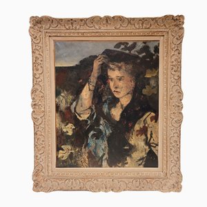 Roland Oudot, Female Portrait, 1930s, Oil on Canvas, Framed-NUC-2042894