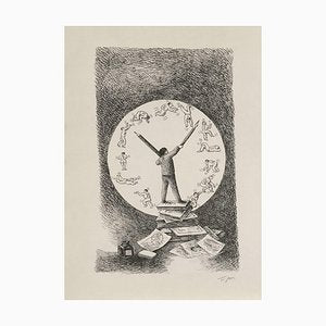 Roland Topor, L'Horloge, Lithograph on Arches Paper-FMZ-891137