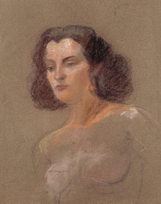 Rolando Persi, Portrait, Pastel on Paper, Mid-20th Century-ZCI-871658