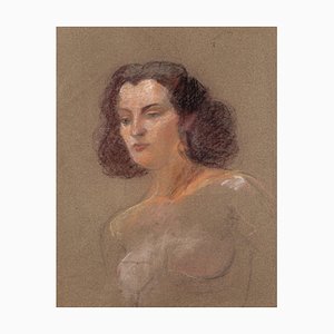 Rolando Persi, Portrait, Pastel on Paper, Mid-20th Century-ZCI-871658