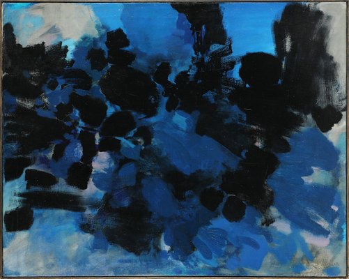 Rolf Hans, Blau-Grau-Blau, 1962, Oil on Canvas-QFT-1747164