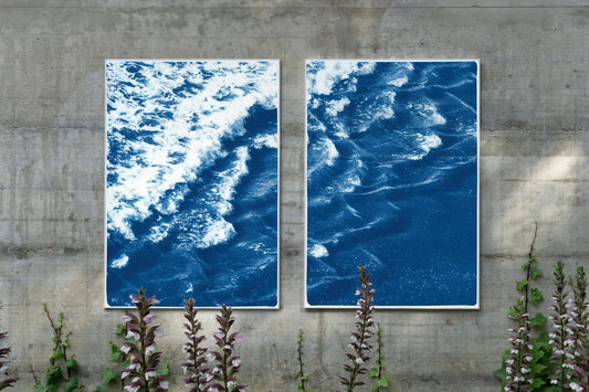 Rolling Waves off Sidney, 2020, Cyanotype