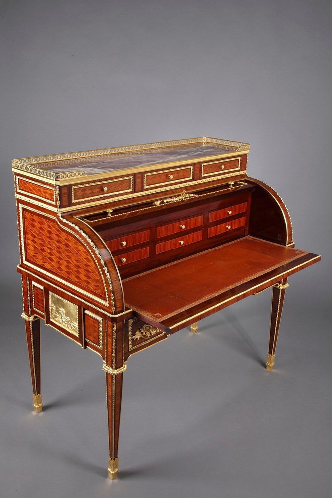 Rolltop Desk After Jean-Henri Riesener Attributed to Maison Beurdeley