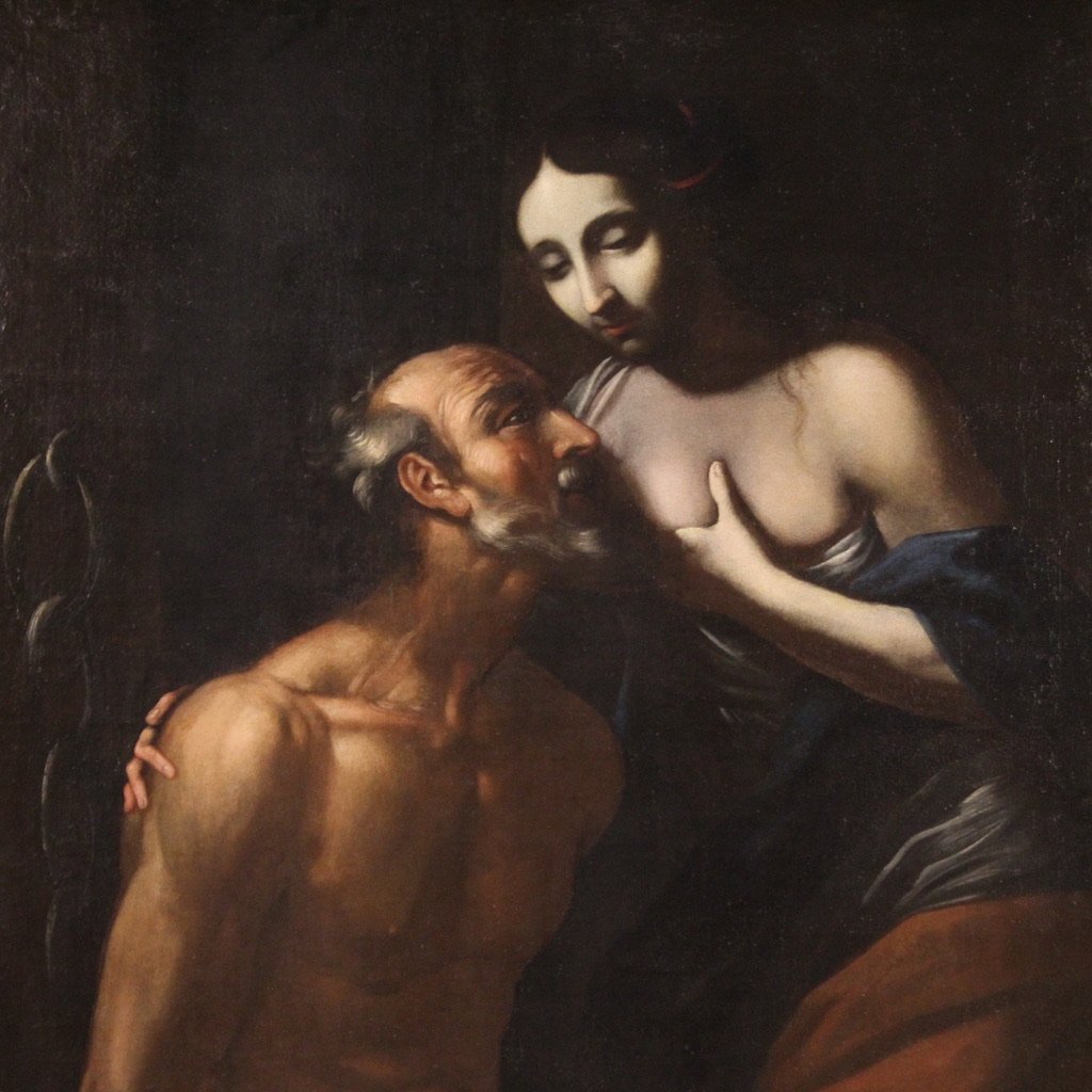 Roman Charity, 1670, Oil on Canvas, Framed