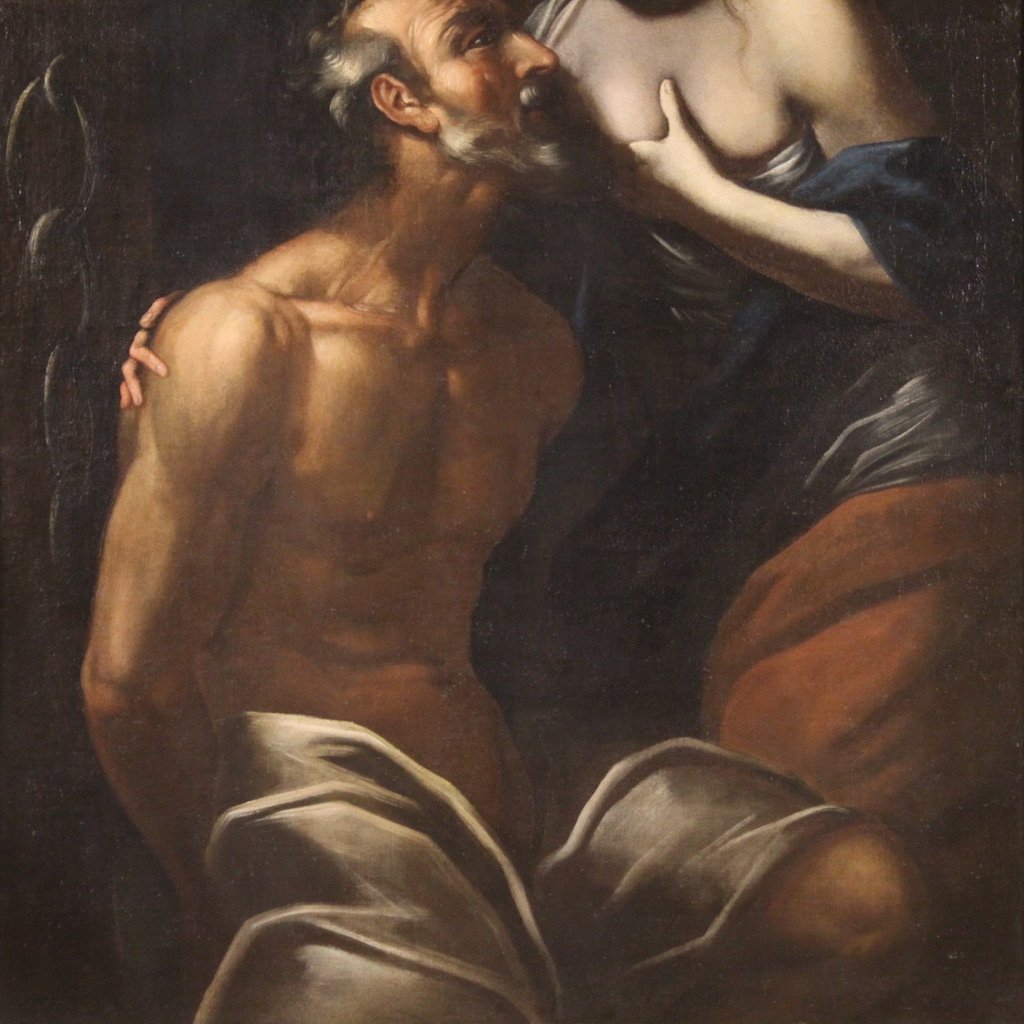 Roman Charity, 1670, Oil on Canvas, Framed