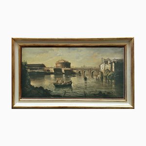 Roman Lanscape Painting, Italian School, Oil on Canvas, Framed-YUW-1299963