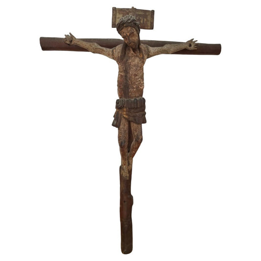 Romanesque Christ, 17th Century, Fruitwood