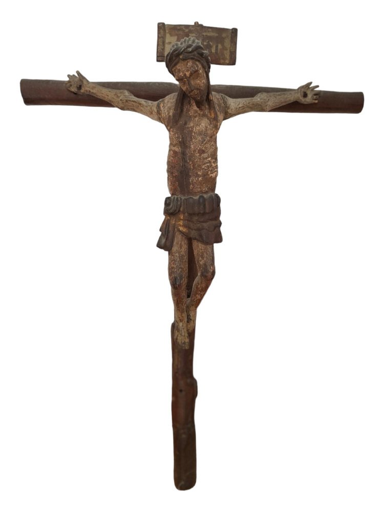 Romanesque Christ, 17th Century, Fruitwood