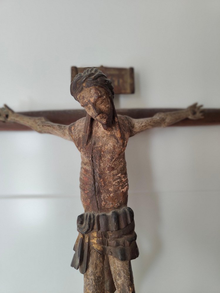 Romanesque Christ, 17th Century, Fruitwood