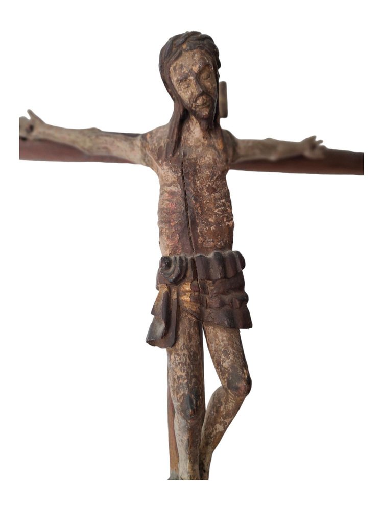 Romanesque Christ, 17th Century, Fruitwood