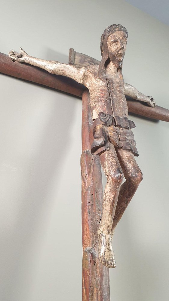 Romanesque Christ, 17th Century, Fruitwood