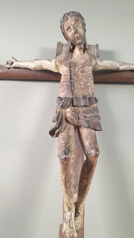 Romanesque Christ, 17th Century, Fruitwood