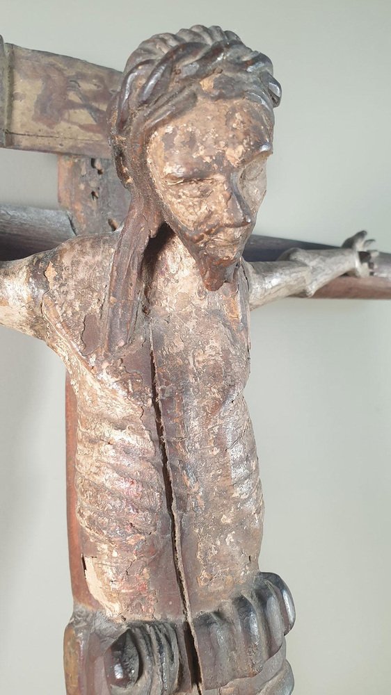 Romanesque Christ, 17th Century, Fruitwood