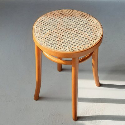 Romanian Bentwood and Rattan Stool, 1960s-SJU-1334240