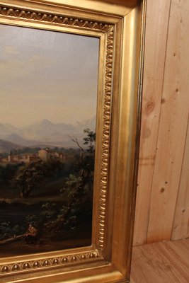 Romantic Landscape, 1800s, Oil on Canvas, Framed-KMQ-1449666