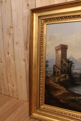 Romantic Landscape, 1800s, Oil on Canvas, Framed-KMQ-1449666