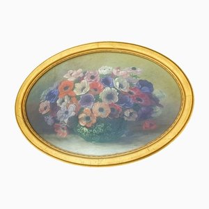 Romantic Still Life with Anemones, Early 20th Century, Oil on Canvas-QDP-1363305