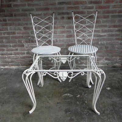 Romantic Style Bedroom Table & Chairs, 1960s, Set of 3-TL-738850