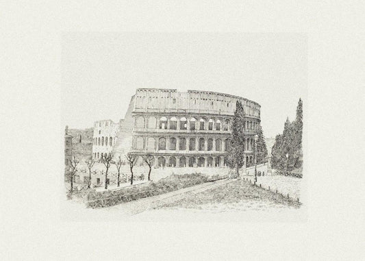 Rome, The Colosseum - Original Etching on Paper by Giuseppe Malandrino - 1970 1970