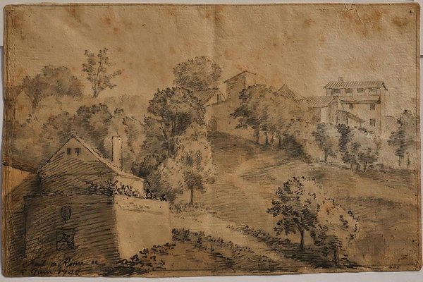 Rome, The Countryside- Original China Ink Drawing by Jan Pieter Verdussen - 1742 1742-ZCI-759668