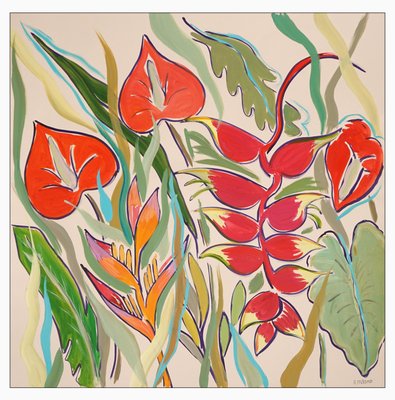 Romina Milano, Squared Tropical Garden, 2023, Acrylic on Paper-RWC-1754125