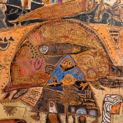 Ronel Christophe, Le pacte du djéride ou le marabout des tortues, 2000, Oil on Canvas, Framed-VJZ-1436348