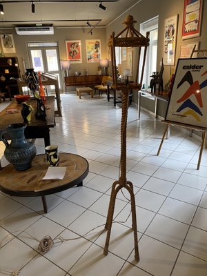 Rope Floor Lamp by Audoux Minet, 1940s-TEP-1288726