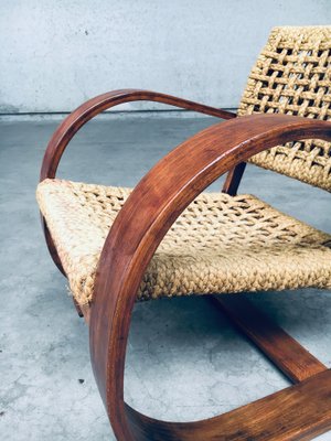 Rope Lounge Chair by Adrien Audoux & Frida Minet for Vibo Vesoul, France, 1940s-RQV-1791456