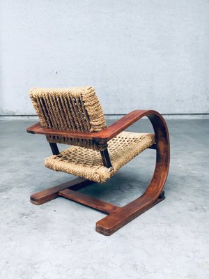 Rope Lounge Chair by Adrien Audoux & Frida Minet for Vibo Vesoul, France, 1940s-RQV-1791456