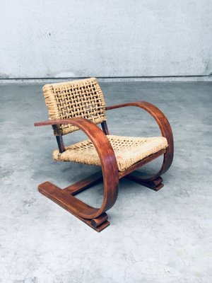 Rope Lounge Chair by Adrien Audoux & Frida Minet for Vibo Vesoul, France, 1940s-RQV-1791456