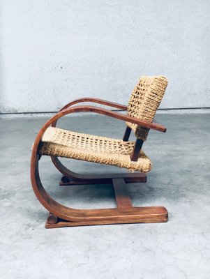 Rope Lounge Chair by Adrien Audoux & Frida Minet for Vibo Vesoul, France, 1940s-RQV-1791456