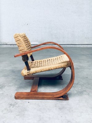 Rope Lounge Chair by Adrien Audoux & Frida Minet for Vibo Vesoul, France, 1940s-RQV-1791456