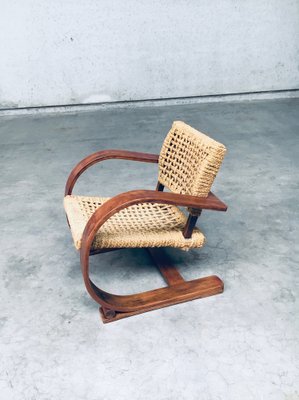 Rope Lounge Chair by Adrien Audoux & Frida Minet for Vibo Vesoul, France, 1940s-RQV-1791456