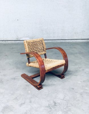 Rope Lounge Chair by Adrien Audoux & Frida Minet for Vibo Vesoul, France, 1940s-RQV-1791456