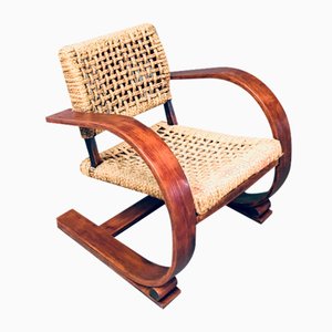 Rope Lounge Chair by Adrien Audoux & Frida Minet for Vibo Vesoul, France, 1940s-RQV-1791456