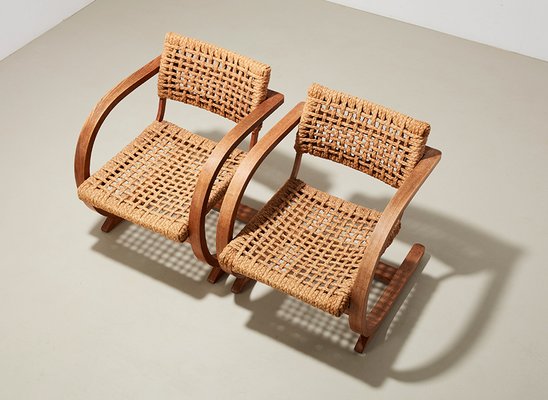 Rope Lounge Chairs by Bas Van Pelt for My Home, 1940s, Set of 2-BPT-2031369