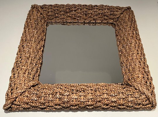 Rope Mirror attributed to Audoux Minet, 1950s-BA-1622468